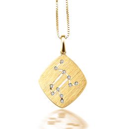 Pendentif astrologique - Constellation du lion - Or jaune, d