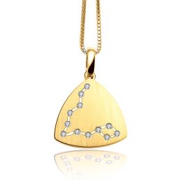 Pendentif constellation du zodiaque - Signe du poisson - Or