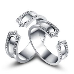 Alliances or blanc originales - Anneaux discontinus Couple -