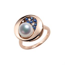 Bague Seiza Constellation I Perle Akoya, saphir, diamant I O