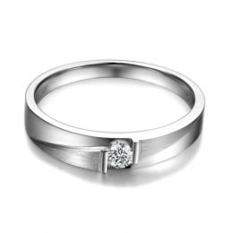 Alliance diamant sertissage demi clos - Métal platine - Femme