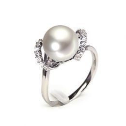 Bague Byzance I  Perle de culture, Or blanc, Diamants