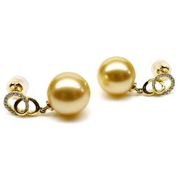 Boucles d'oreilles montures entournées - Perles Australie, o