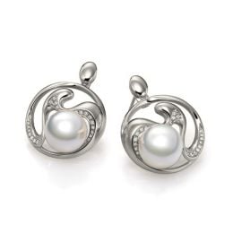 Boucles d'oreilles fleurs de pêcher - Perles d'Australie bla