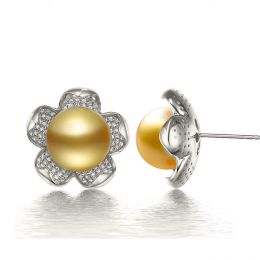 Boucles d'oreilles fleurs de frangipanier - Perles d'Austral
