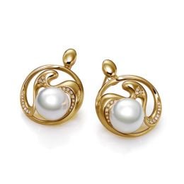 Boucles d'oreilles fleurs de pêcher - Perles d'Australie bla