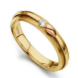 Alliance 2 ors - Diamants 0.15ct or jaune et rose