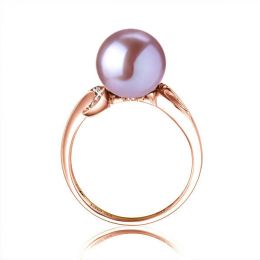 Bague note de musique - Perle de culture lavande, or rose di