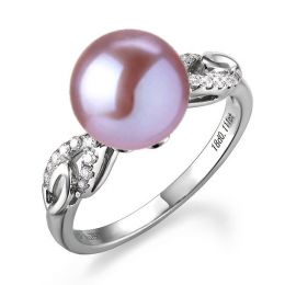 Bague du couple danseur - Perle eau douce - Or blanc 18cts,