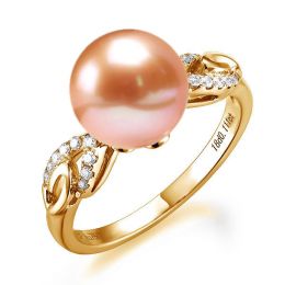 Bague du couple danseur - Perle eau douce - Or jaune 18cts,