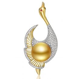 Pendentif Oiseau - Perle de culture - Perle d'Australie - Ki