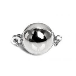 Bolla : 2 Fermoirs 8mm, Or blanc 14cts