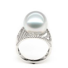 Bague des îles Cocos - Or blanc et perle d'Australie - Diama