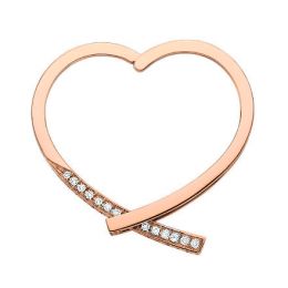 Anneau bague type pendentif - Or rose 18cts - Diamants