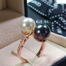Bague Toi et Moi - Or rose - Perles des mers du sud