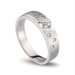 Bague alliance constellation diamantée - En or blanc 18cts - Femme | Talia