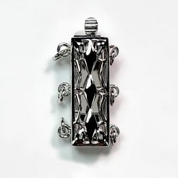 Aurélia : 2 fermoirs or blanc 14cts, 12x19mm