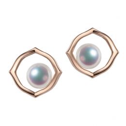 Boucle d oreille perle de culture - Perle Akoya Or rose - Co