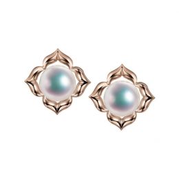 Boucles Oreilles Étoiles Filantes Perle Akoya Or Rose
