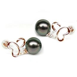 Boucles d'oreilles ailes de papillons - Perles de Tahiti - O