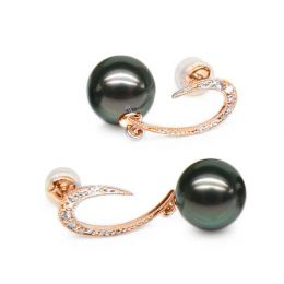 Boucles oreilles - Dormeuses contemporaines - Perles de Tahi