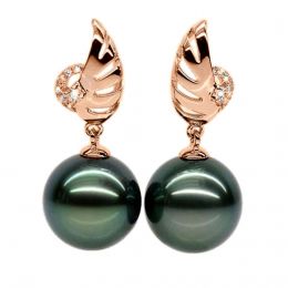 Boucles oreilles ailes - Symbole liberté - Perles de Tahiti