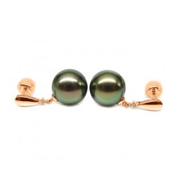 Boucles d'oreilles goutte - Joaillerie perles de Tahiti - Or