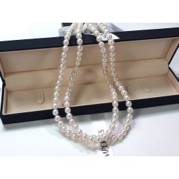 Collier Zig Zag or blanc