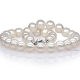 Collier Perles de Culture 10.5/11.5, AAA or blanc