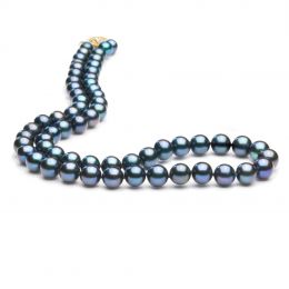 Collier Perle de Culture Noire. 7/7.5mm, AAA or jaune