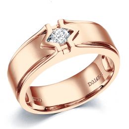 Bague or rose hommes - Solitaire diamant homme moderne