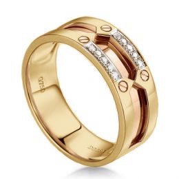 Bague homme histoire d'or contemporaine - 2 Ors - Diamant or
