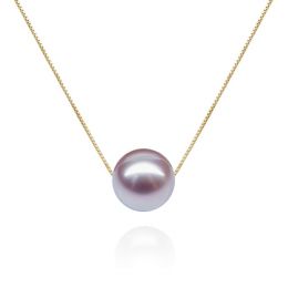 Collier Douceur perlée. Perle lavande 10/10.5 mm, Chaîne or