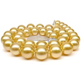 Collier grosses perles d'Australie dorées - Perles rares 11/