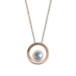 Pendentif perle Akoya - Himiko - Perle du Japon, Or rose