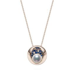 Pendentif constellation seiza I Perle Akoya, diamant, saphir