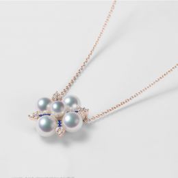 Pendentif Voyage stellaire I Perle Akoya Or rose Diamant Sap