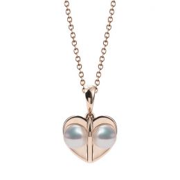 Pendentif trèfle 4 perles - 2 or rose