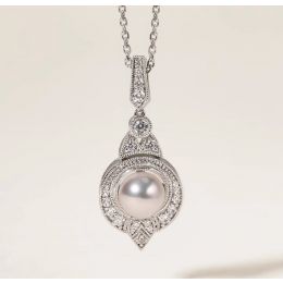 Pendentif Perle Akoya Style Art Déco 18cts