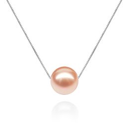 Collier Douceur perlée. Perle rose 10/10.5 mm, Chaîne or bla