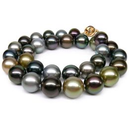 Collier perle Tahiti - Perles de culture multicolores - 12/1