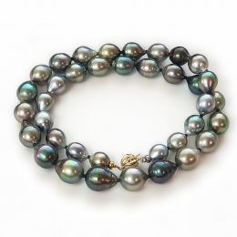 Collier Moana - Sautoir perles de Tahiti baroques multicolor