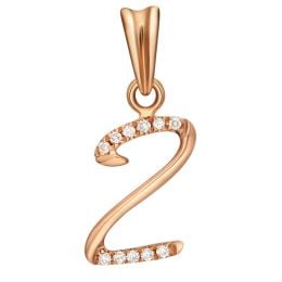 Pendentif chiffre 2 - Or rose 18cts - Diamants 0.055ct