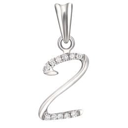 Pendentif chiffre 2 - Or blanc 18cts - Diamants 0.055ct