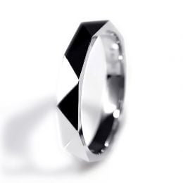 Alliance Homme Triangulaire - Or Blanc
