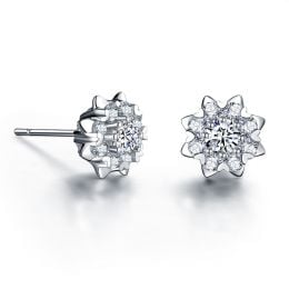 Boucles d'oreilles meravigliosa. Platine, diamants 0.26ct