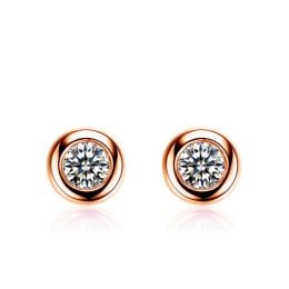 Puces diamants serties clos 0.20ct. Or rose. Carat personnalisable