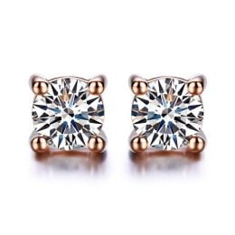 Puces diamants 0.20ct. Or rose Carat personnalisable