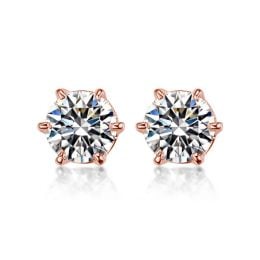 Puces diamants 0.50ct. Or rose. Carat personnalisable