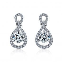 Boucles d'oreilles - Boucle diamant or blanc 18cts